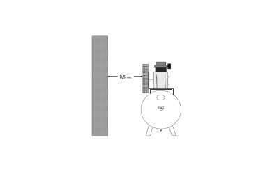 Instalación de un compresor separado de la pared para su correcta refrigeración