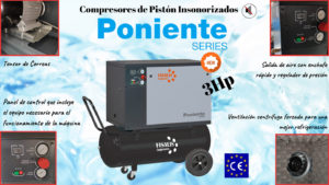 nuevo compresor de pistón 3 Hp de la SERIE PONIENTE: